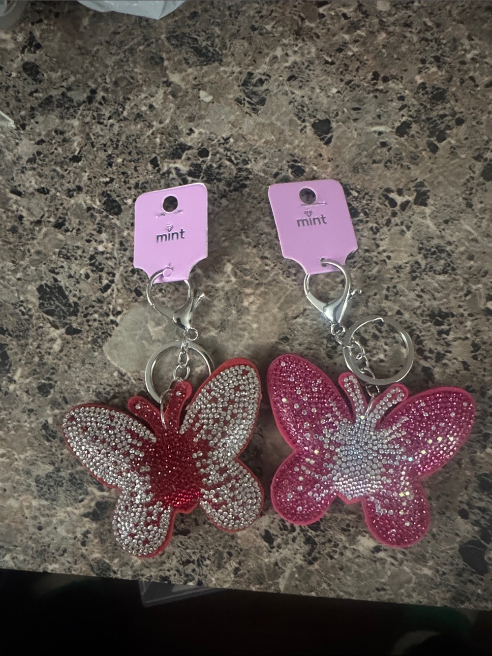Mint Red or Pink Butterfly Bag Charm/Key Chain —-PICK ONE ❤️🩷